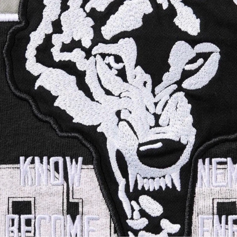 Supreme Warriors Appliqué Zip Up Hoodie Black Size XL Brand New in hand - Picture 5 of 16